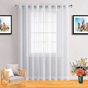 Caroline white 1 panel linen textured with 16 grommets each